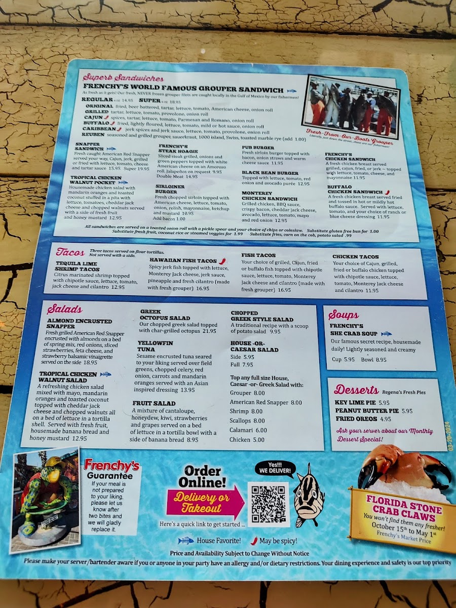 Frenchy's Saltwater Cafe Menu - Image 4